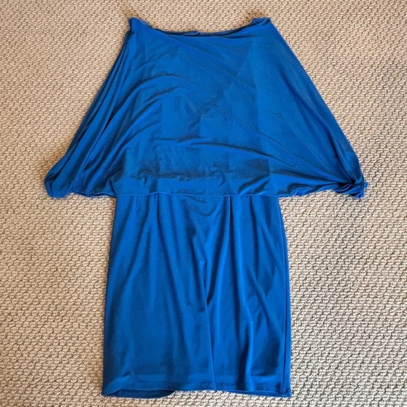 Jessica Simpson Blue Asymmetrical Cut Out Gown - Picture 2 of 5